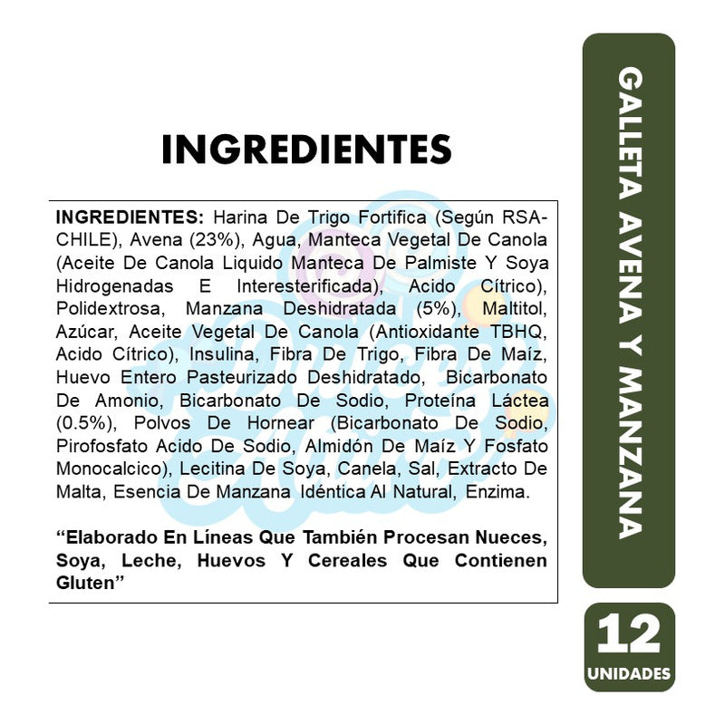 Galleta Saludables Avena Y Manzana Nutrabien (caja Con 12u)
