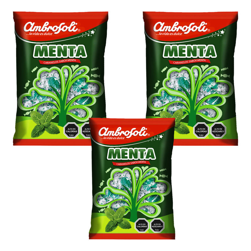 Caramelo Menta Ambrosoli (pack De 3 Bolsas De 100un C/u)