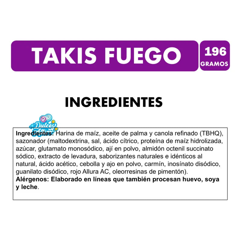 Takis Fuego Snack Picante Sabor Ají Y Limón (formato 190g)