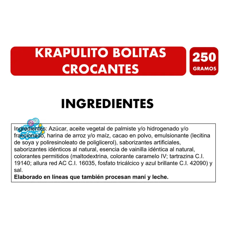 Bolitas Crocantes Mixtas Sabor Chocolate - Krapulito 250g