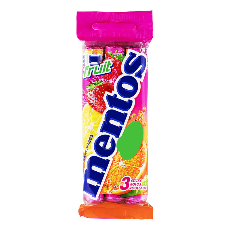 Mentos Fruit (naranja, Fresa Y Limón) - Envase Con 3 Rolls