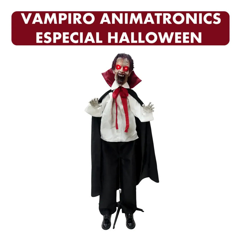 Decoración Halloween Vampiro 175 Cm Con Sonido Y Movimiento