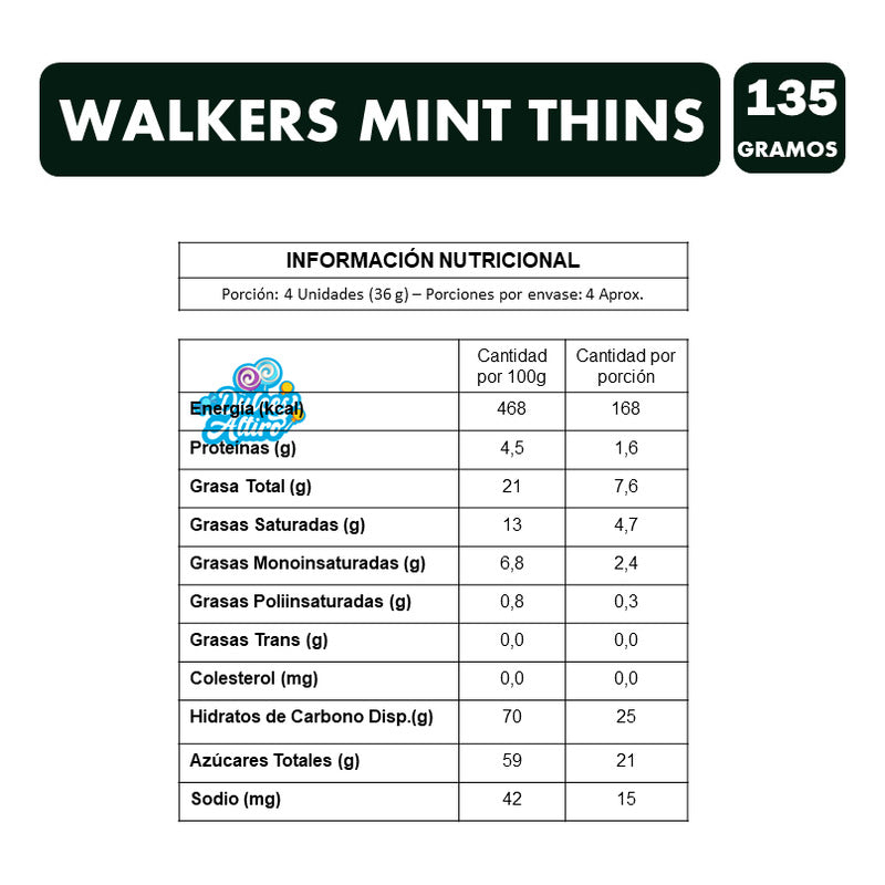 Mint Thins-tabletas Chocolate Relleno Crema De Menta 135 Gr