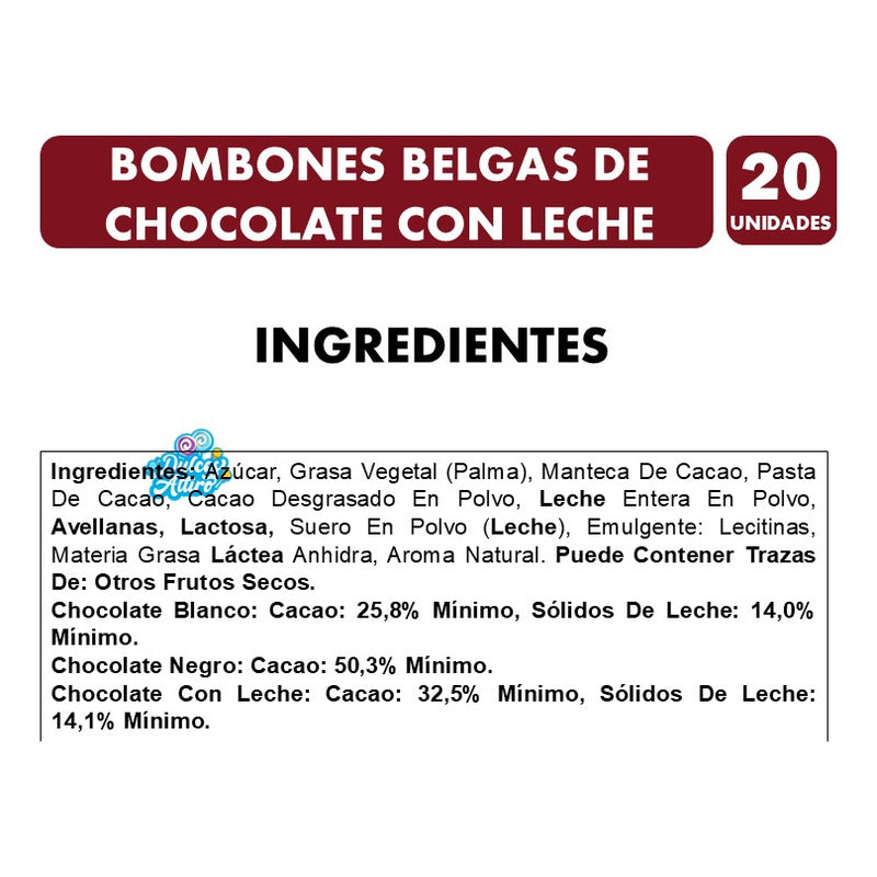 Bombones De Chocolate Belga En Forma De Corazón (20 Uni)