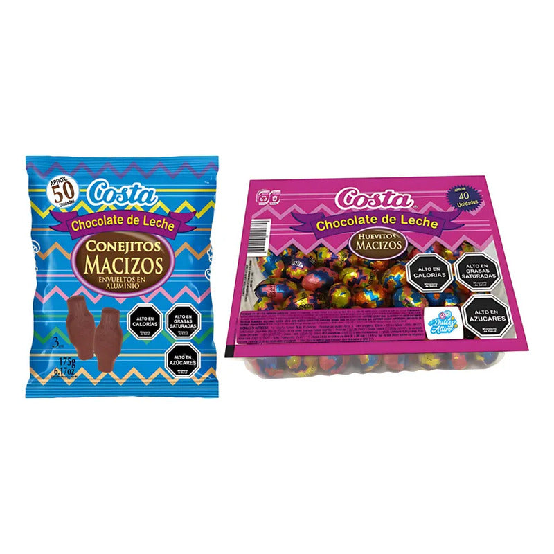 Pack Huevitos De Pascua De Chocolate + Conejitos Costa