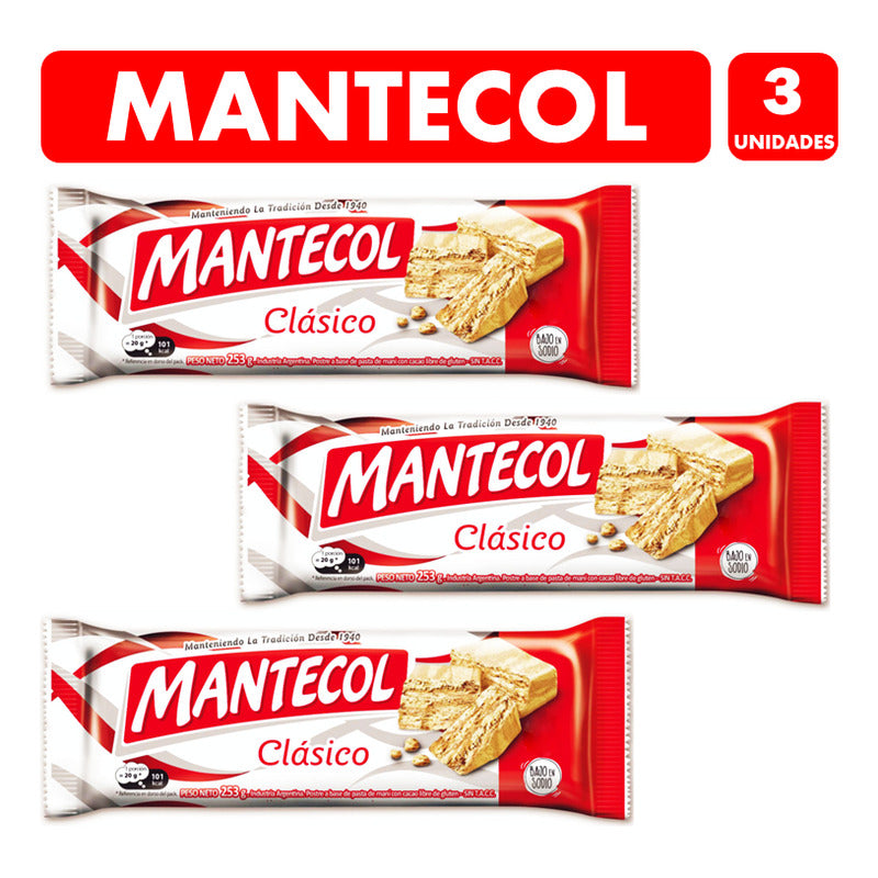 Mantecol Clásico Sin Gluten De 253g Mondeléz (pack Con 3uni)
