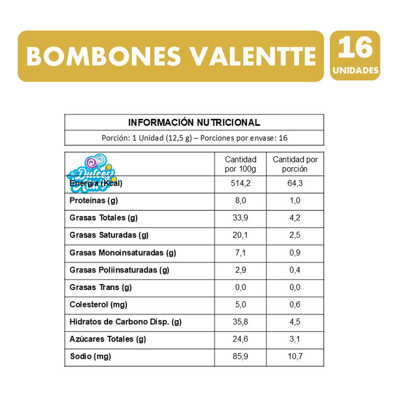 Bombones Valennte - Para Regalo En Forma De Corazones (16u)
