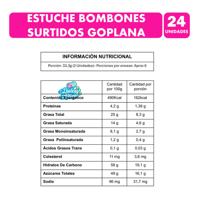 Bombones Surtidos Goplana Premium - Estuche Con  24 Unidades