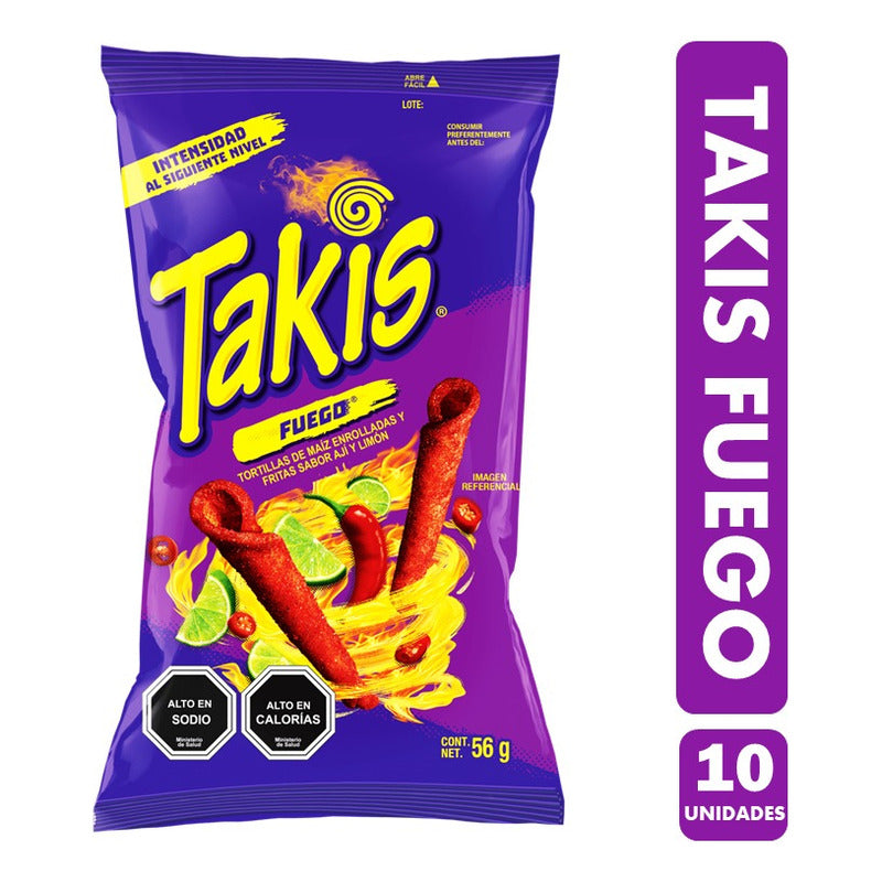 Takis Fuego, Sabor Limón - Epecial Colación (pack De 10 Uni)
