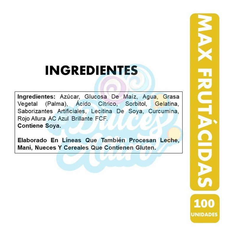 Masticable Max Frutacidas Colombina (contiene 100 Unidades)
