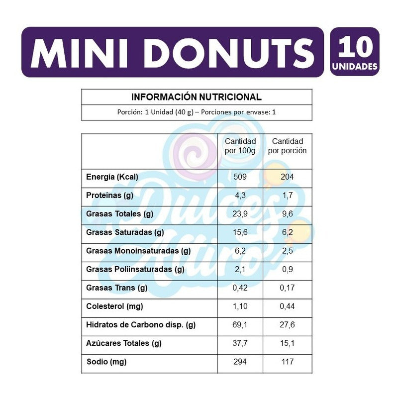 Galletas Mini Donuts, De Costa (para Colación) - Pack 10uni.