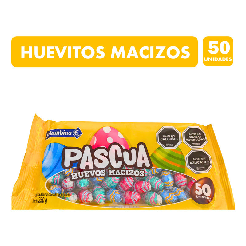 Huevitos De Chocolate Macizos Colombina -bandeja 50 Unidades