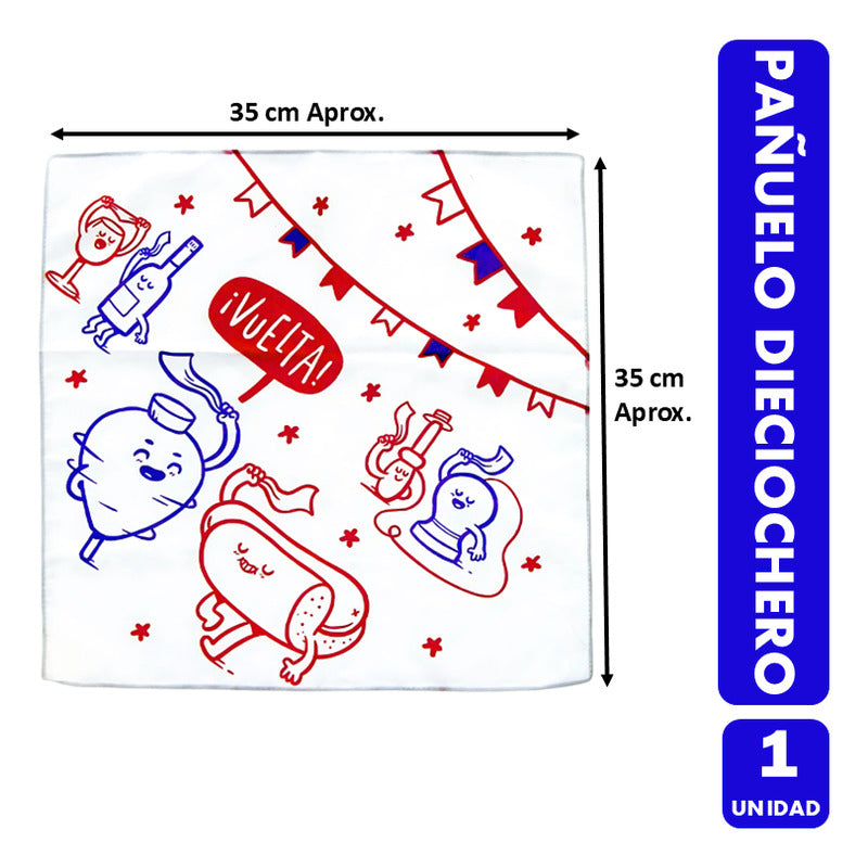Pañuelo Para El 18 Con Diseño Tipico Entretenido (unitario)