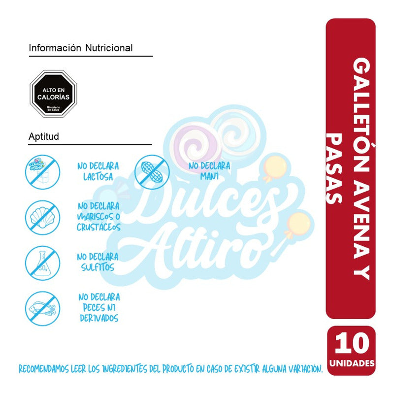 Pack De Galletón Avena Y Pasas Nutra Bien (pack De 10 Un)