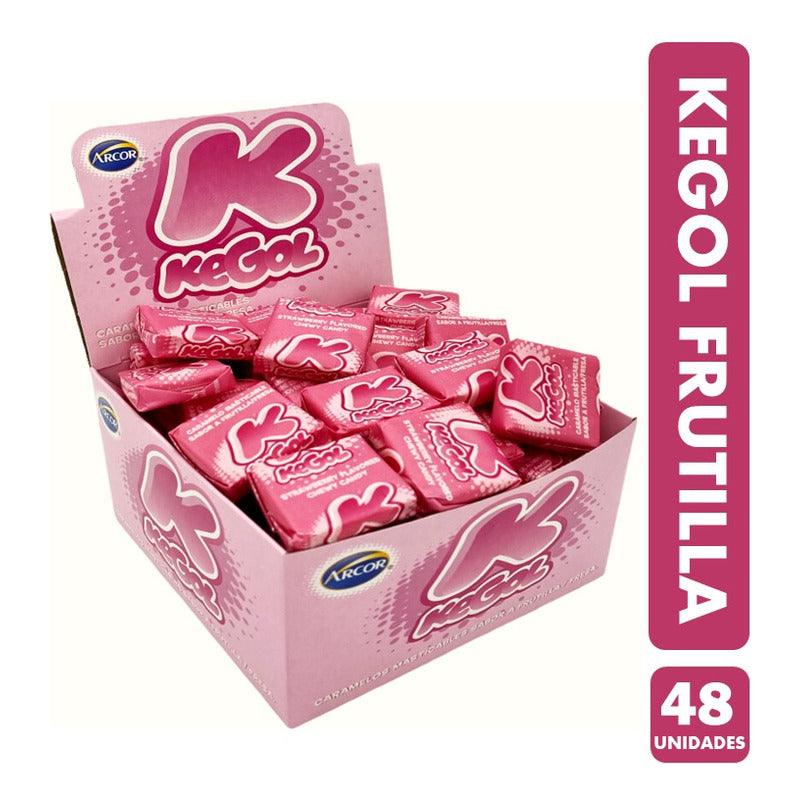 Kegol Frutilla - Masticable Rosado (caja Con 48 Unidades)