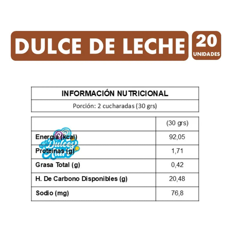 Manjar Tity Dulce De Leche Mini - Malla Con 20 Unidades