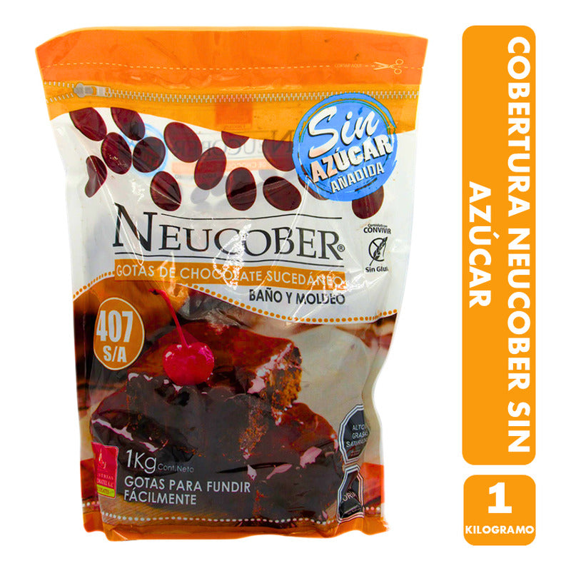 Cobertura De Chocolate Sin Azúcar Libre De Gluten Vegano 1kg