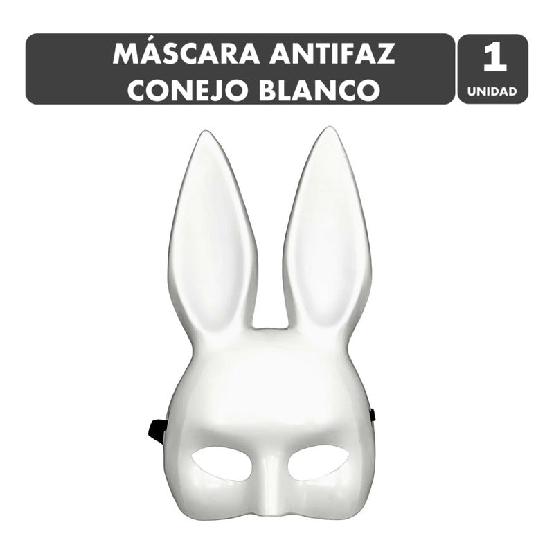 Máscara Antifaz Conejo Blanco - Especial Noche De Halloween