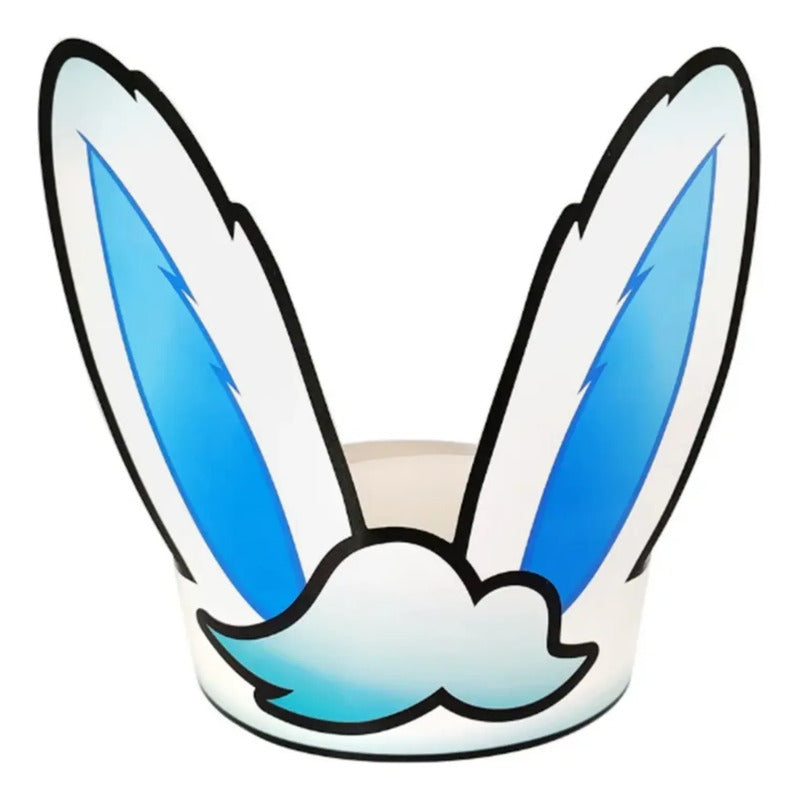 Orejas De Conejo Para Pascua De Cartón (pack 12 Unidades) Celeste