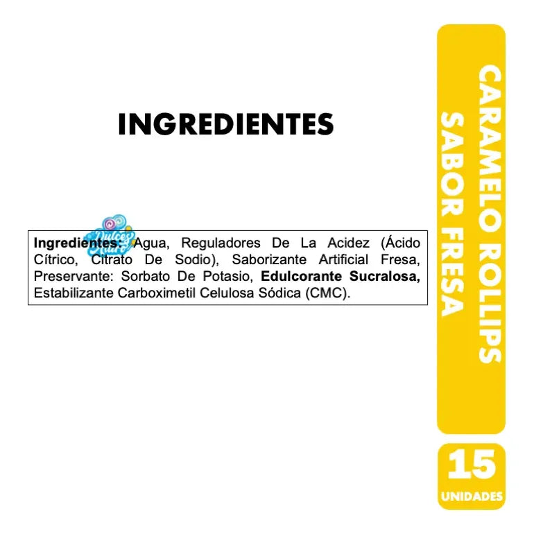 Caramelo Rollips Transformers Fresa Sin Azúcar Caja 15 Uni