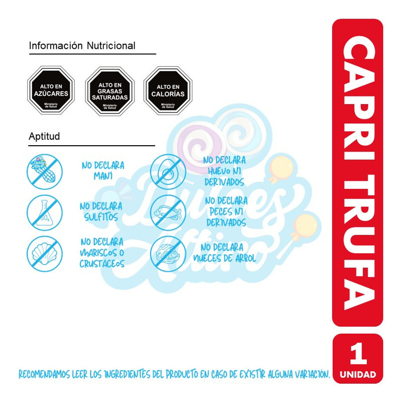 Capri De Chocolate Relleno Con Sabor A Trufa (contiene 90gr)