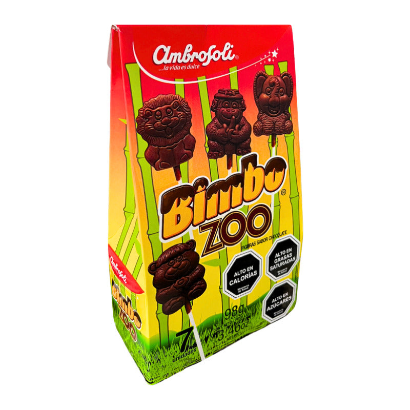 Paleta De Chocolate Bimbo Zoo De Ambrosoli - Caja Con 7 Uni