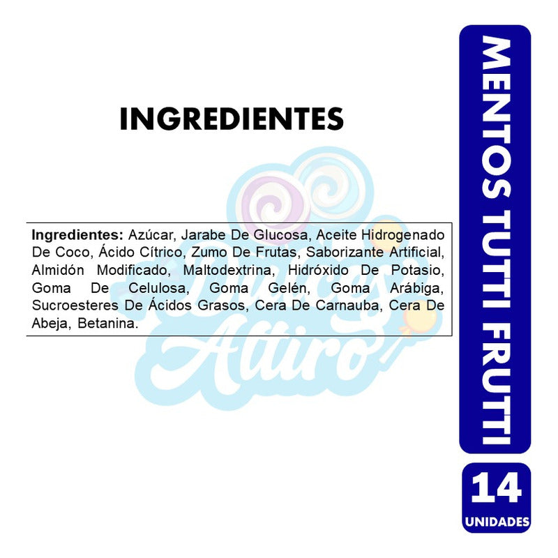 Caramelo Masticable Mentos Sabor Tutti Frutti(caja Con 14u)