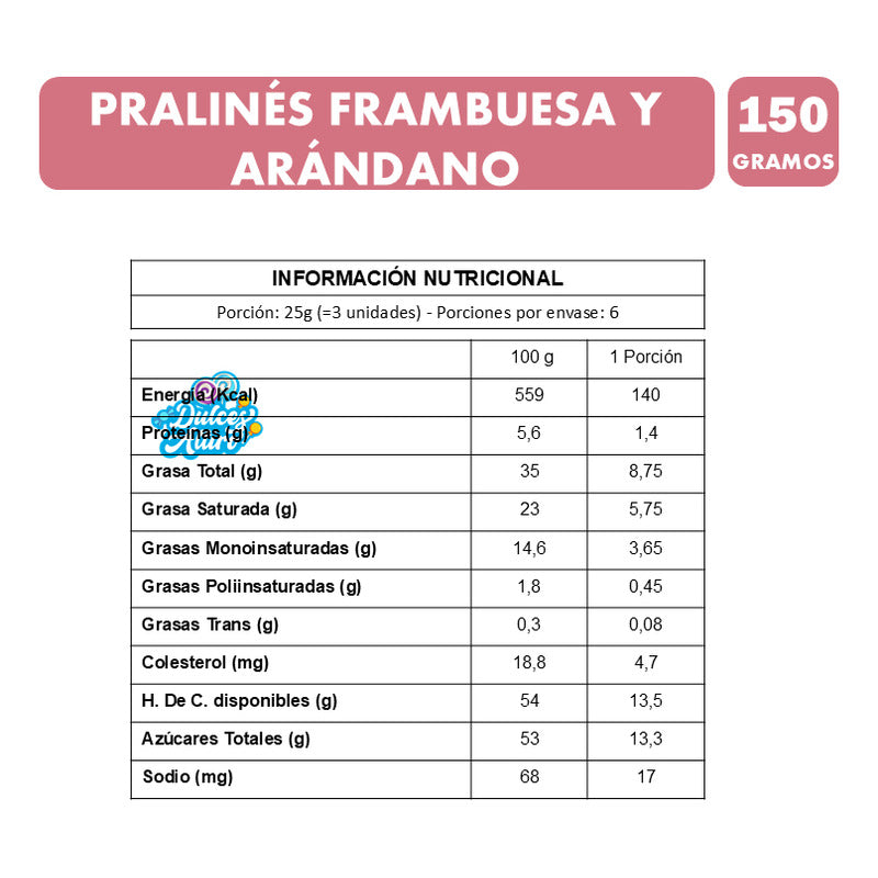 Bombones Rellenos Heido De Frutos Rojos Para Regalo (150gr)
