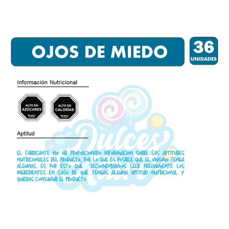 Dulces Halloween En Forma De Ojos - (bolsa Con 36 Unidades)
