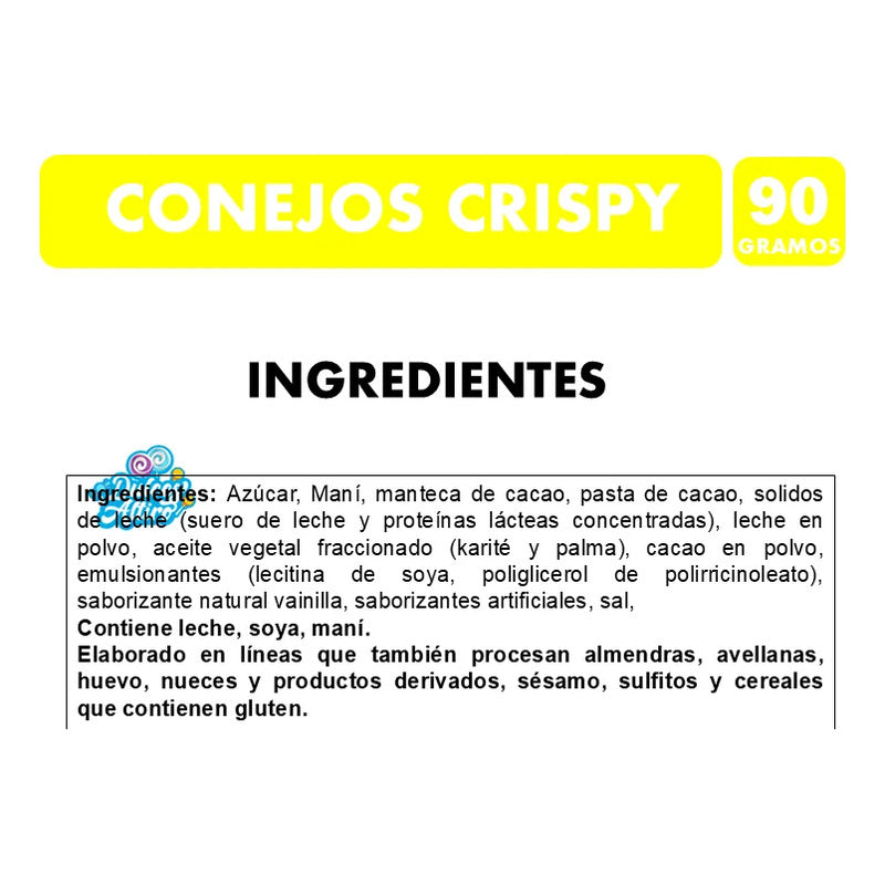 Conejitos Crispy Merello - Chocolate Y Maní Bolsa Con 90g