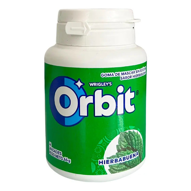 Chicle Orbit Hierbabuena-envase Verde(frasco Con 45unidades)