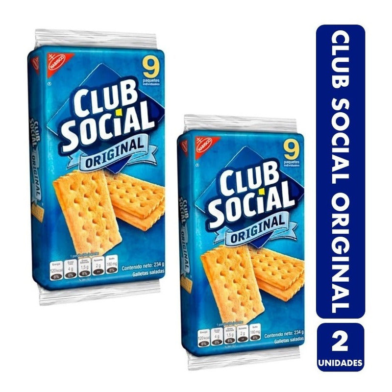 Galletas Club Social, Sabor Original - 2 Paquetes De 9un C/u