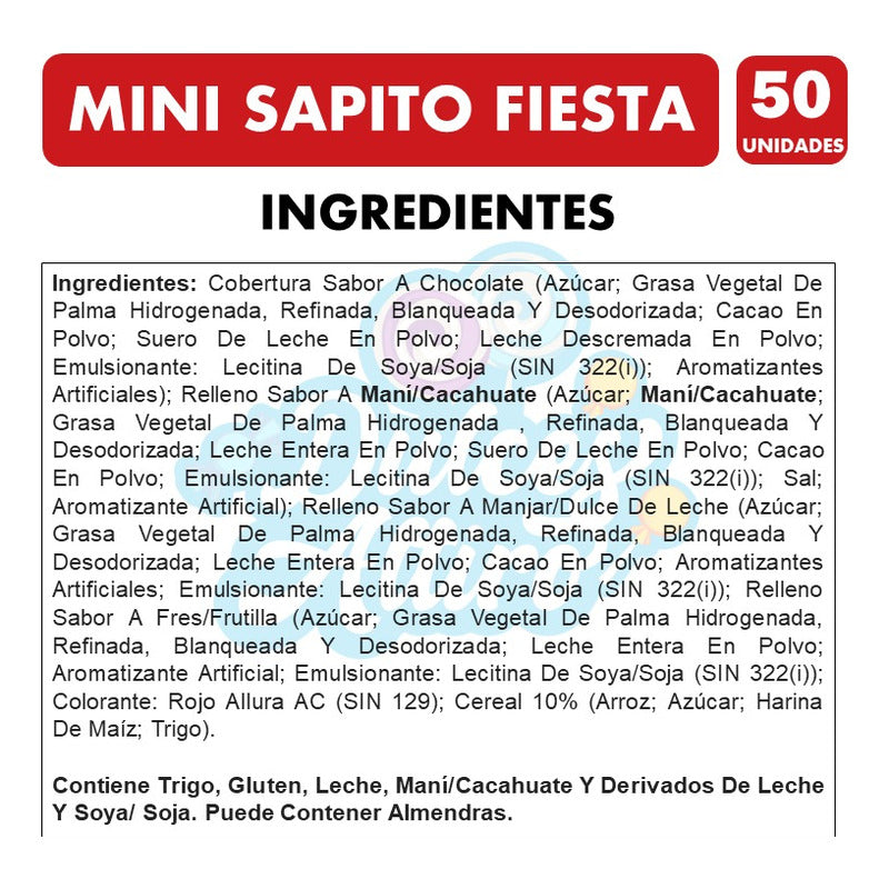 Mini Sapitos, Sabor Maní,manjar Y Fresa-arcor(bolsa Con 50u)
