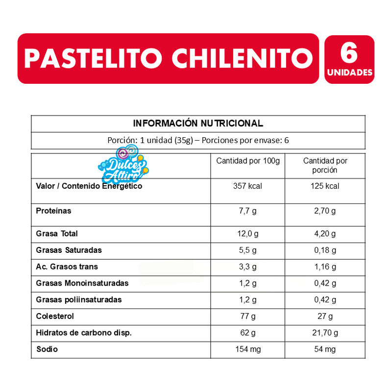 Pastel Artesanal Chileno Con Merengue Curacavi (6 Unidades)