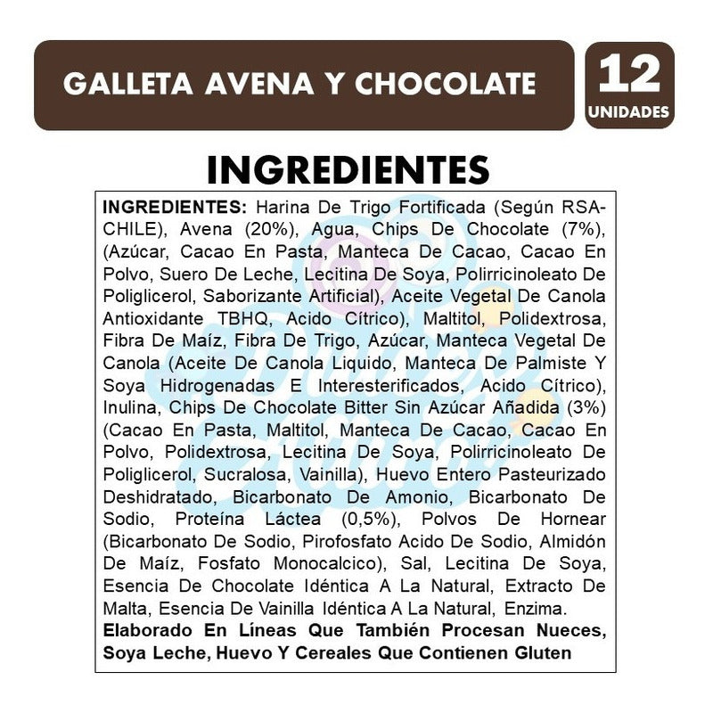 Galletas Avena Y Chocolate, Nutra Bien (caja Con 12unidades)