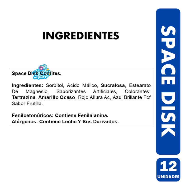 Dulces Candy Space Disk - Sin Azúcar Libre De Sellos (12 Un)