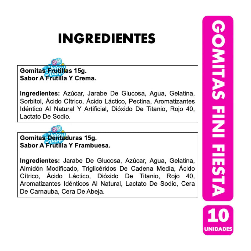 Gomitas Fini Fiesta Surtidas Para Cumpleaños (contiene 10un)