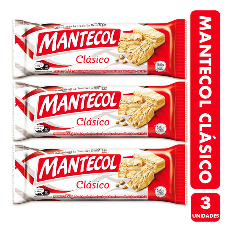 Mantecol Clásico - Sabor Maní Y Cacao Libre De Gluten (x3)