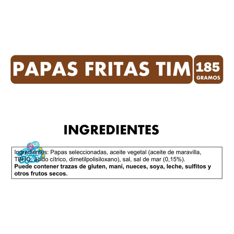 Papas Fritas Tim Receta Clásica Con Sal De Mar (185 Gramos)