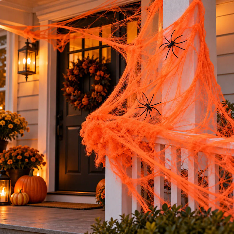 Tela De Araña Para Decorar Noche Halloween (1 Unidad)