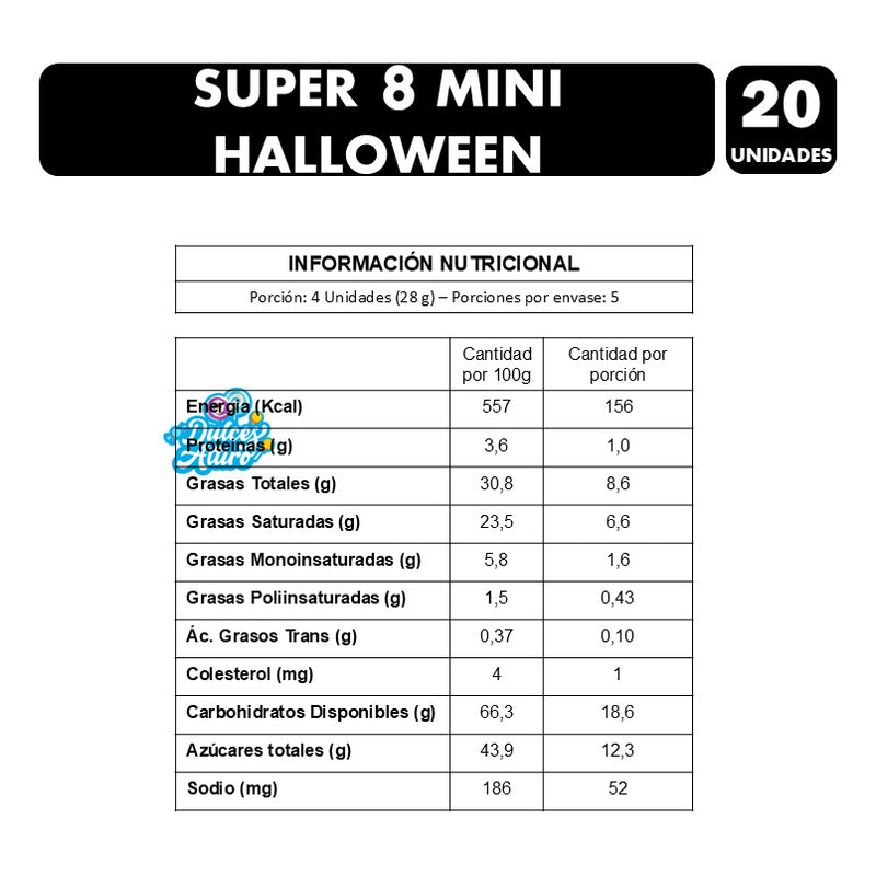 Super 8 Mini Especial Halloween (bolsa Con 20 Unidades)