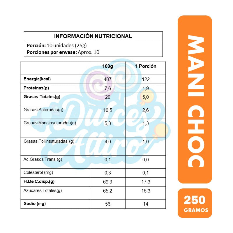 Mani Cubierto De Chocolate Confitado -fruna (bolsa Con 250g)