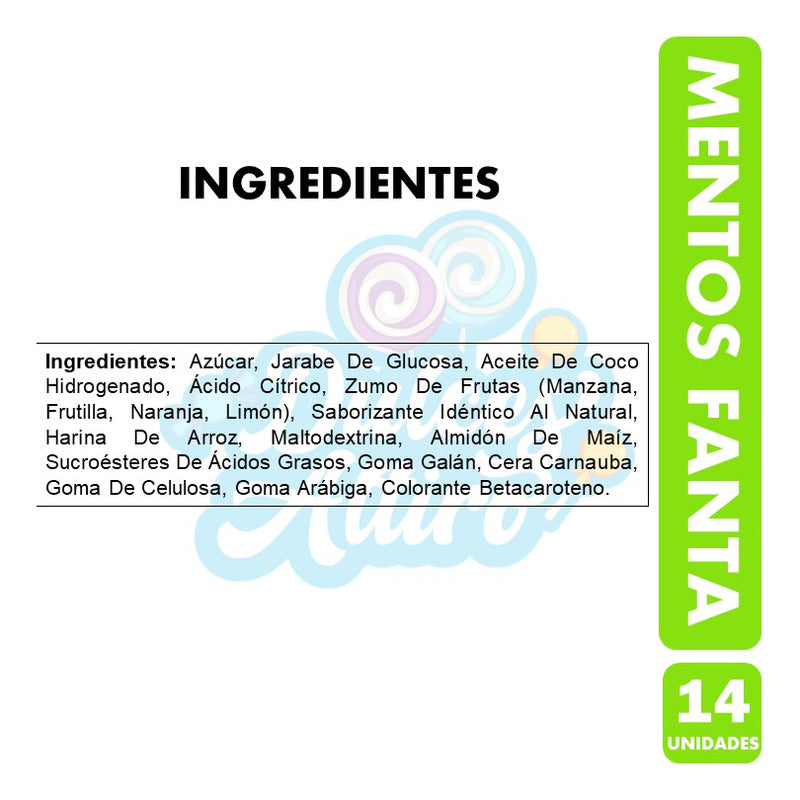 Mentos Fanta  Caramelos Sabor Naranja (caja Con 14uni)