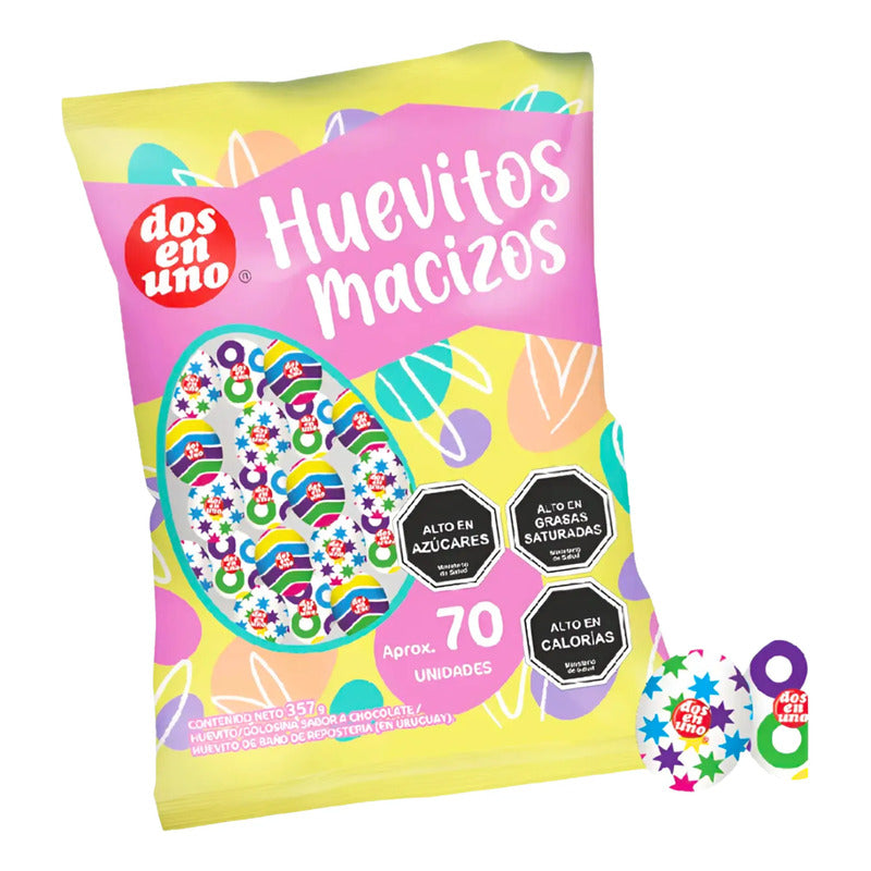 Huevitos De Pascua Macizos Dos En Uno - Bolsa De 70 Unidades