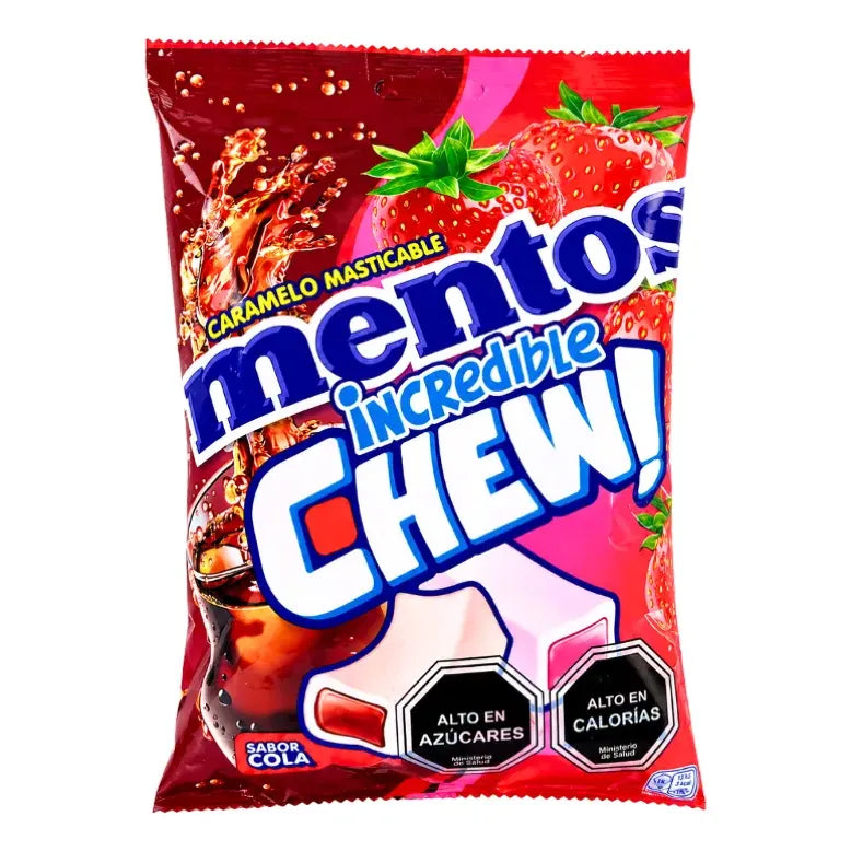 Caramelos Masticables Mentos Chew Sabor Cola Y Fresa (140gr)