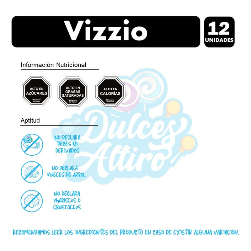 Chocolate Vizzio, De Costa - Caja Con 12 Sobres De 33gr C/u.