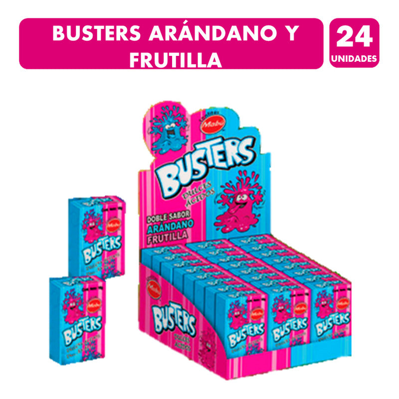 Busters - Dulces Ácidos Sabor Arándano Y Frutilla Mabú 24 Un