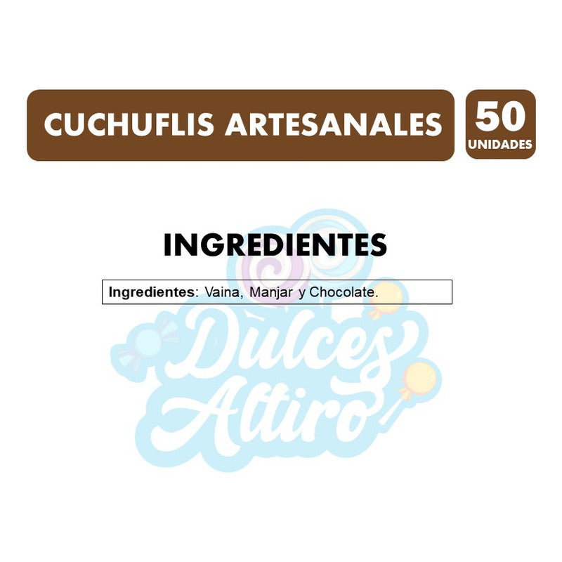 Caja Con 50 Cuchuflis Bañados En Chocolate