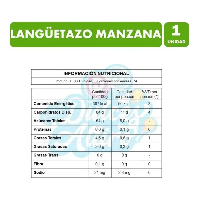 Langüetazo Caramelos Masticables - Sabor Manzana (24u)