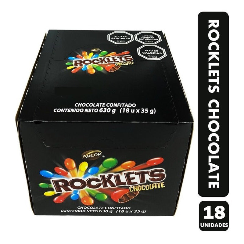 Rocklets Sabor Chocolate Arcor (caja Con 18 Unidades)